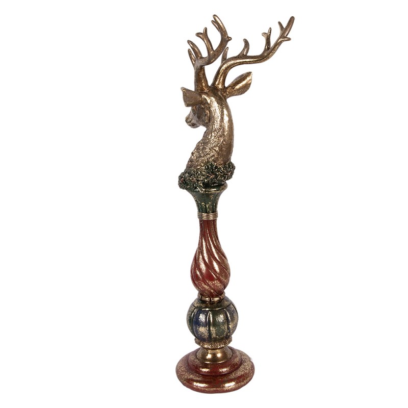 Clayre & Eef Decorative Figurine Deer 14x17x49 cm Gold colored Plastic
