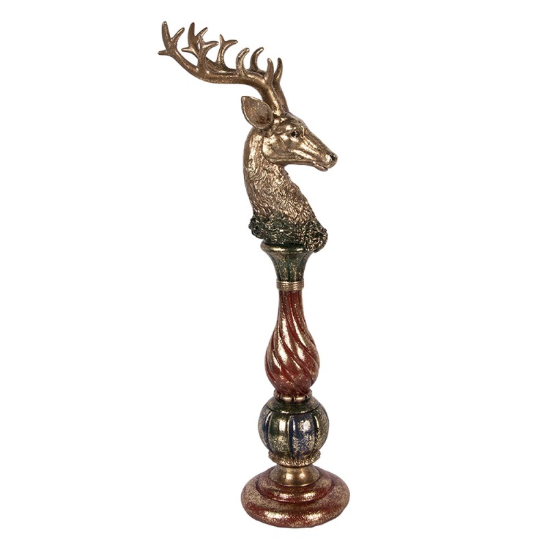Clayre & Eef Decorative Figurine Deer 14x17x49 cm Gold colored Plastic