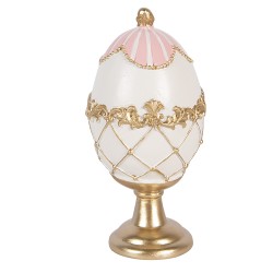 Clayre & Eef Decorative Figurine Egg Ø 8x15 cm White Plastic