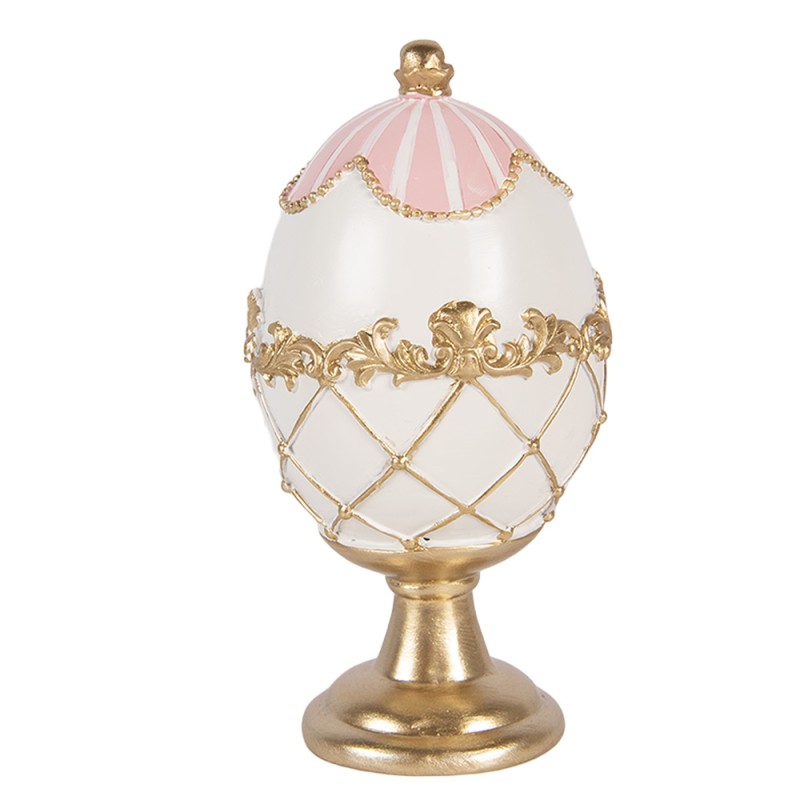 Clayre & Eef Decorative Figurine Egg Ø 8x15 cm White Plastic