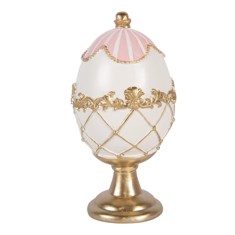 Clayre & Eef Decorative Figurine Egg Ø 8x15 cm White Plastic