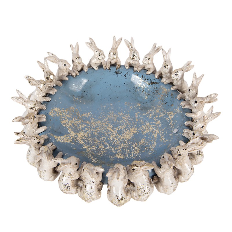 Clayre & Eef Decoratie schaal Konijnen Ø 23x7 cm Beige Kunststof