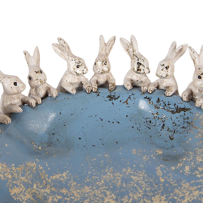 Clayre & Eef Decoratie schaal Konijnen Ø 23x7 cm Beige Kunststof