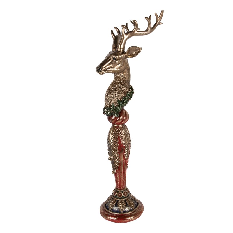Clayre & Eef Decorative Figurine Deer 24x32x100 cm Gold colored Plastic