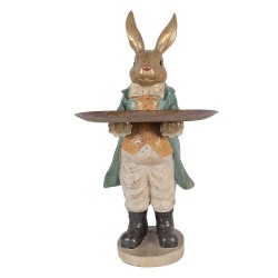 Clayre & Eef Decorative Figurine Rabbit 20x23x46 cm Gold colored Plastic