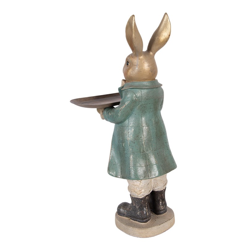 Clayre & Eef Decorative Figurine Rabbit 20x23x46 cm Gold colored Plastic