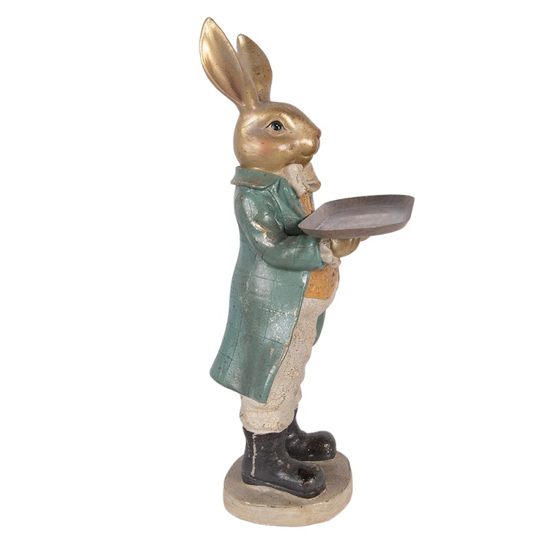 Clayre & Eef Decorative Figurine Rabbit 20x23x46 cm Gold colored Plastic