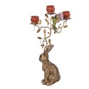 Clayre & Eef Candle holder Rabbit 24x10x47 cm Gold colored Plastic