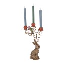 Clayre & Eef Candle holder Rabbit 24x10x47 cm Gold colored Plastic