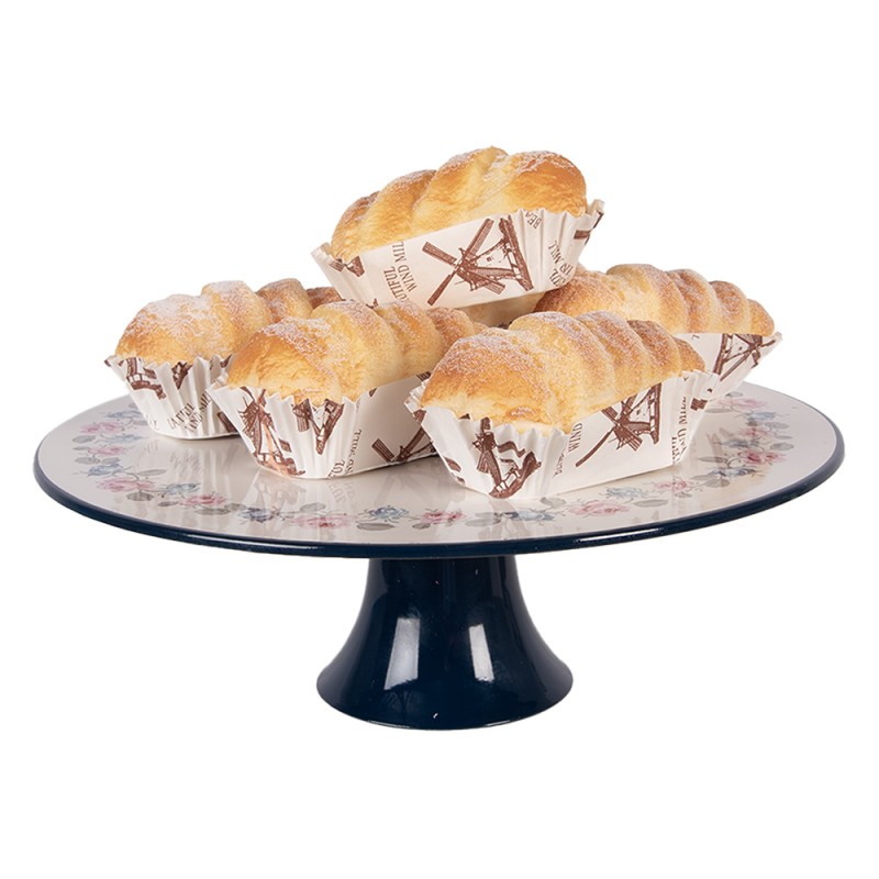 Clayre & Eef Taartplateau op Voet Ø 29x10 cm Beige Kunststof