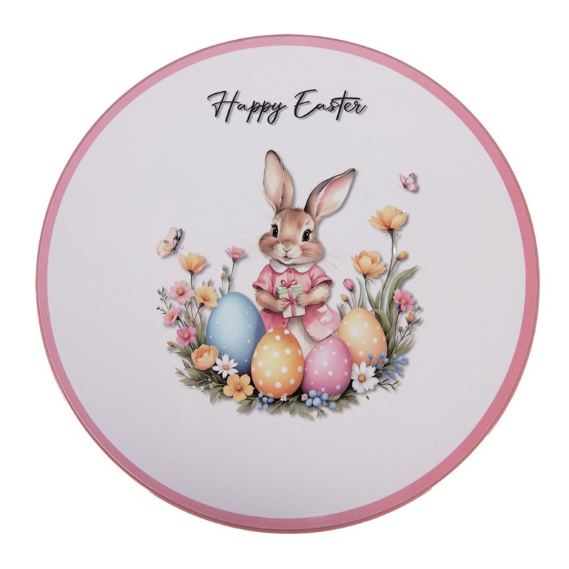 Clayre & Eef Vassoio per torte su piede Ø 29x10 cm Bianco Plastica