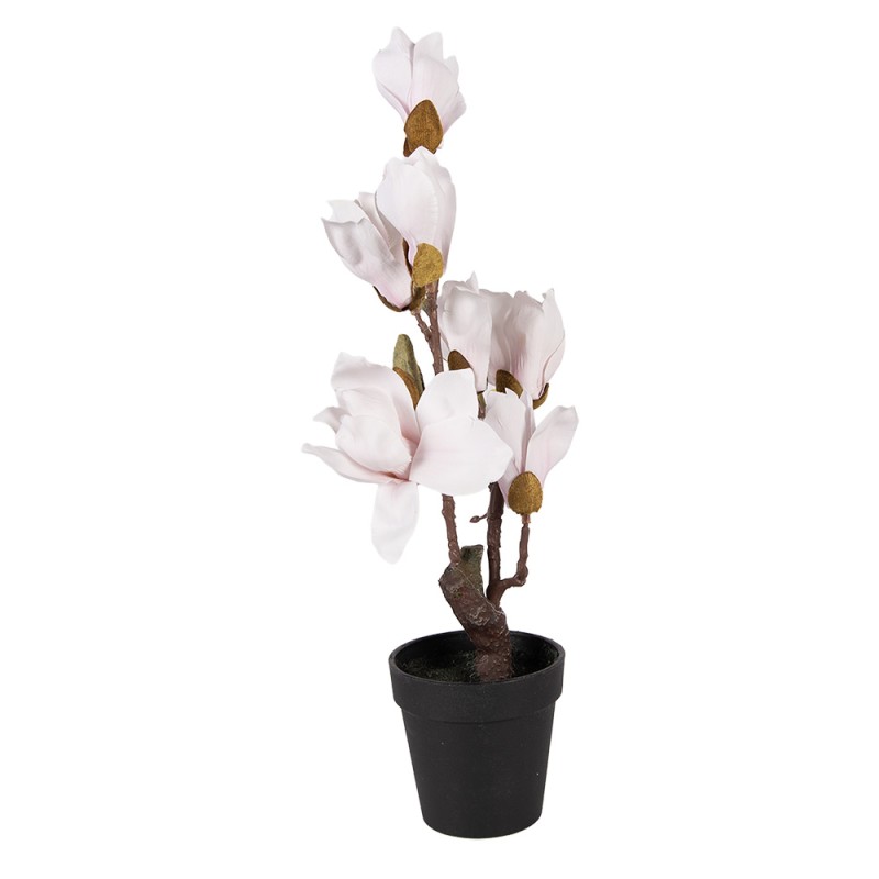 Clayre & Eef Albero artificiale Magnolia 12x12x40 cm Bianco Plastica