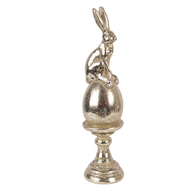 Clayre & Eef Statuetta decorativa Coniglio Ø 6x26 cm Color oro Plastica