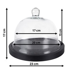 Clayre & Eef Cloche Ø 23x17 cm Noir Bois