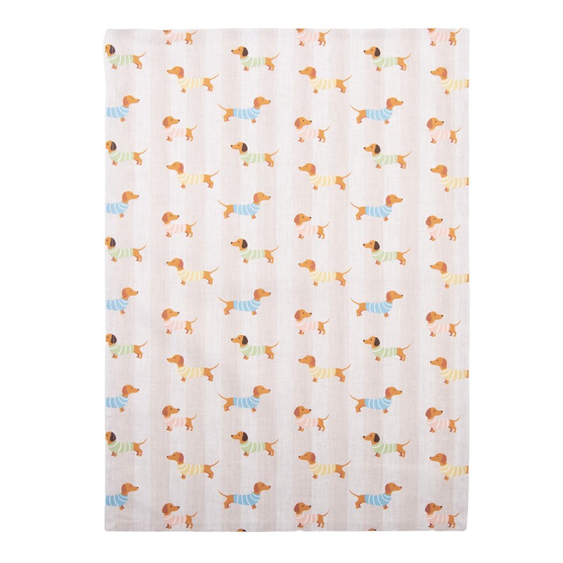 Clayre & Eef Asciugamani da cucina 50x70 cm Beige Cotone