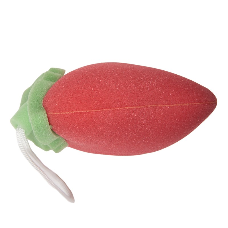 Clayre & Eef Éponge de bain Fraises 13x5x12 cm Rouge Synthétique
