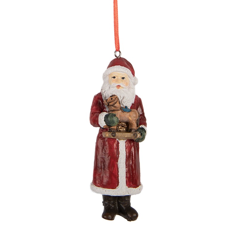 Clayre & Eef Ornamento Natalizio Babbo Natale 11 cm Rosso Plastica