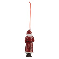 Clayre & Eef Kersthanger Kerstman 11 cm Rood Kunststof