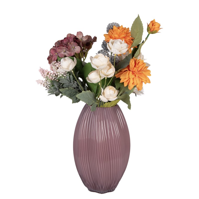 Clayre & Eef Vase Ø 17x27 cm Pink Glass