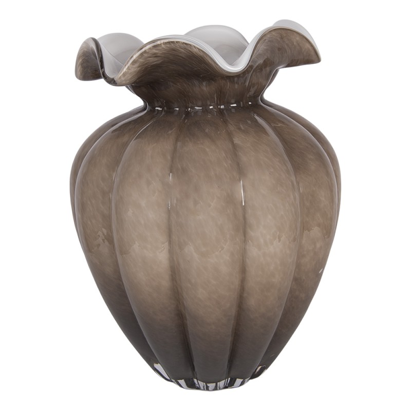 Clayre & Eef Vase Ø 20x28 cm Braun Glas