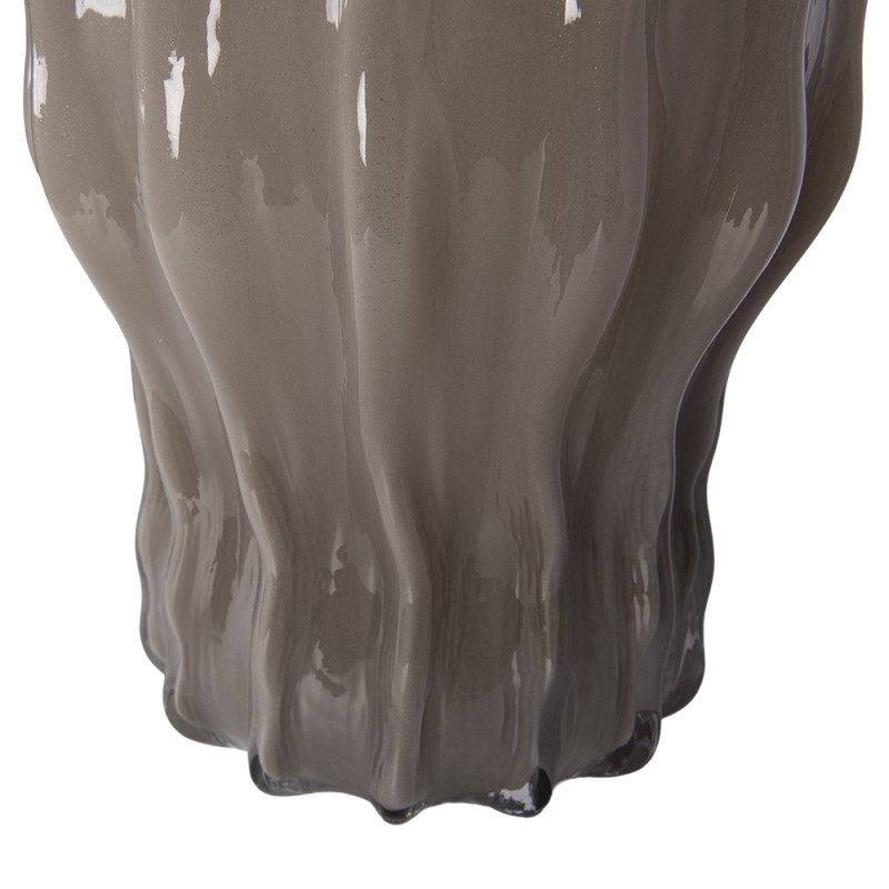 Clayre & Eef Vase Ø 19x25 cm Grau Glas