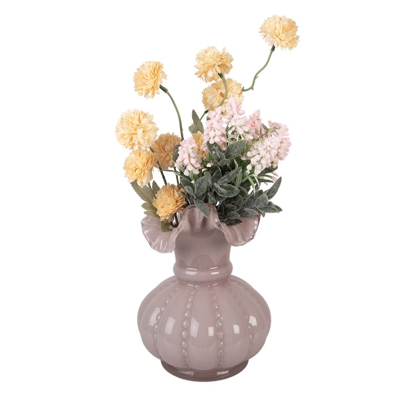 Clayre & Eef Vase Ø 15x20 cm Pink Glass