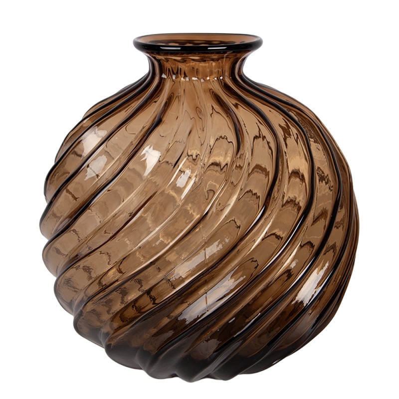 Clayre & Eef Vase Ø 24x25 cm Brown Glass