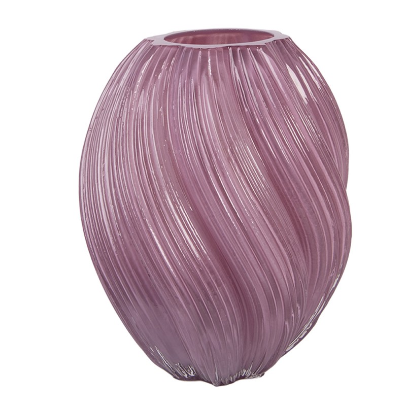 Clayre & Eef Vase Ø 17x21 cm Purple Glass