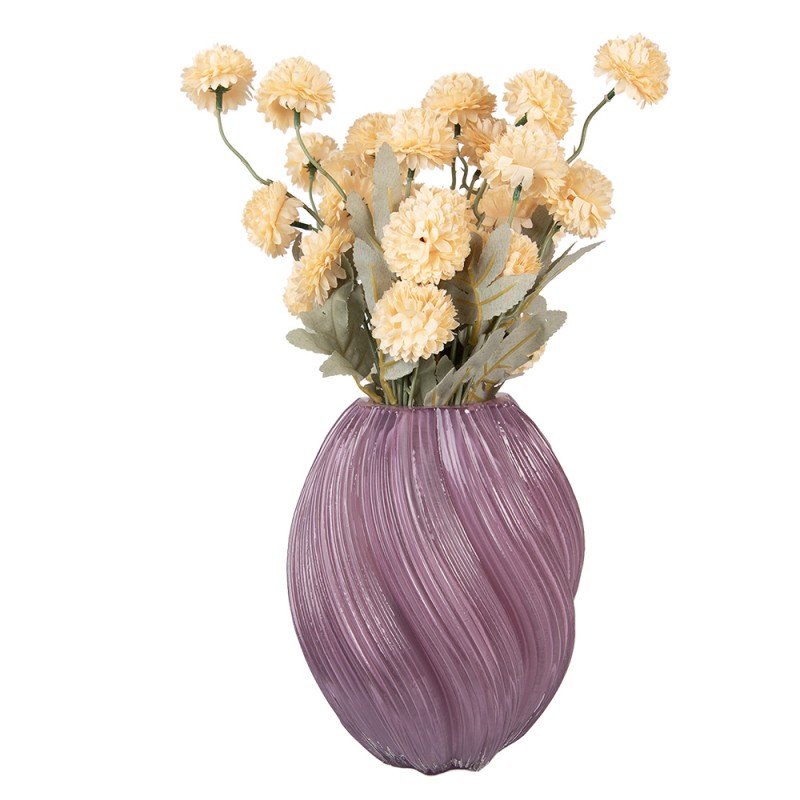 Clayre & Eef Vase Ø 17x21 cm Purple Glass