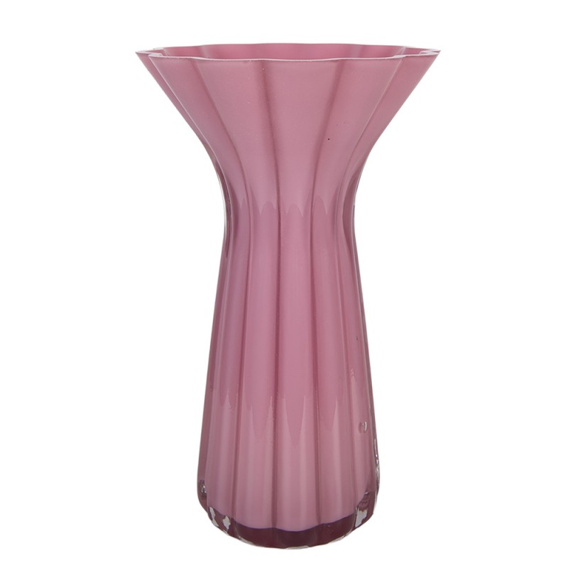 Clayre & Eef Vase Ø 14x23 cm Pink Glass