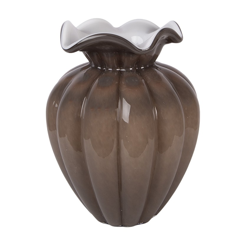 Clayre & Eef Vase Ø 16x21 cm Brown Glass