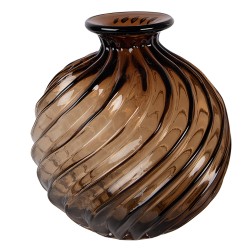 Clayre & Eef Vase Ø 19x21 cm Brown Glass
