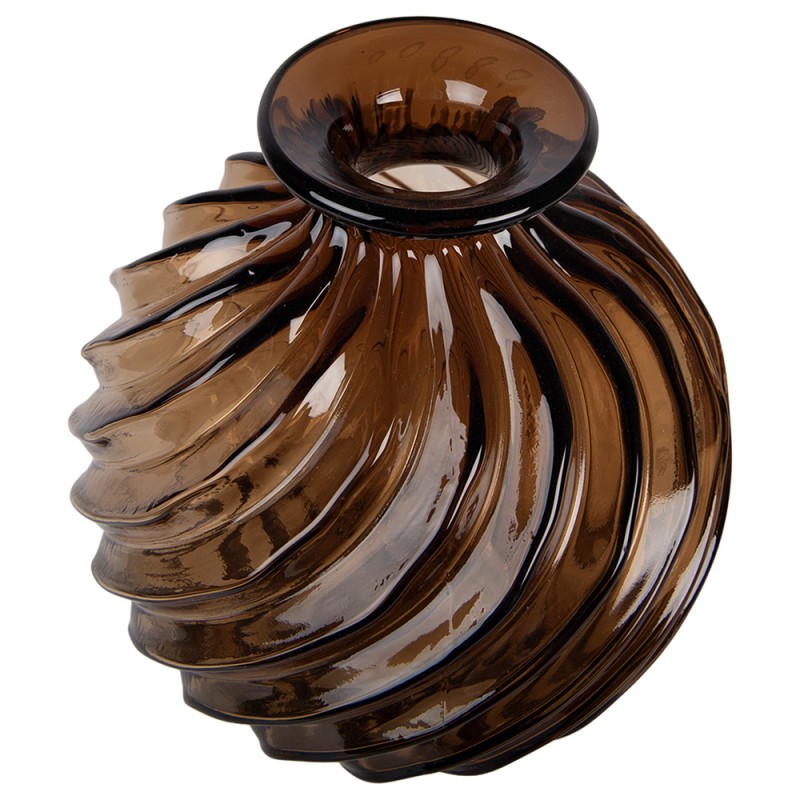 Clayre & Eef Vase Ø 19x21 cm Brown Glass