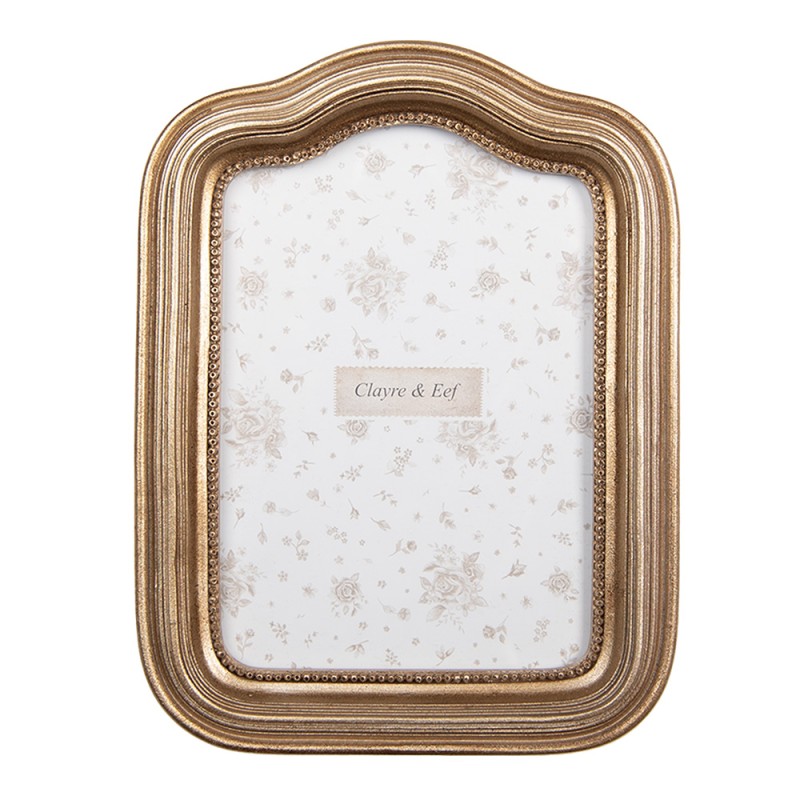 Clayre & Eef Cadre photo 10x15 cm Couleur or Plastique