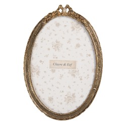 Clayre & Eef Cornice per foto 9x13 cm Color oro Plastica