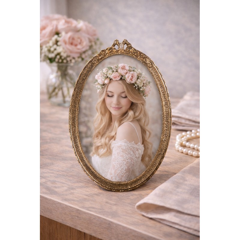 Clayre & Eef Cadre photo 9x13 cm Couleur or Plastique