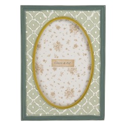 Clayre & Eef Cornice per foto 10x15 cm Verde Plastica