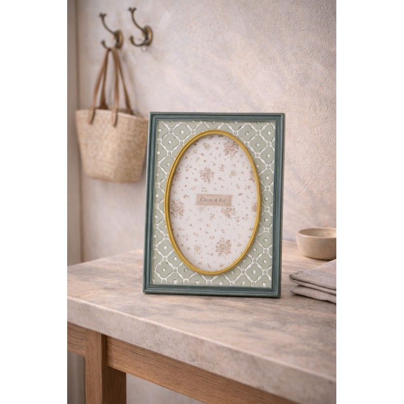 Clayre & Eef Cadre photo 10x15 cm Vert Plastique