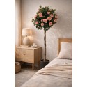 Clayre & Eef Plante artificielle Rose 120 cm Rose Plastique