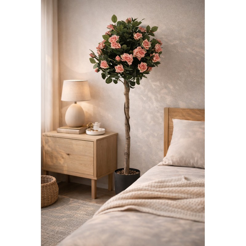 Clayre & Eef Plante artificielle Rose 120 cm Rose Plastique