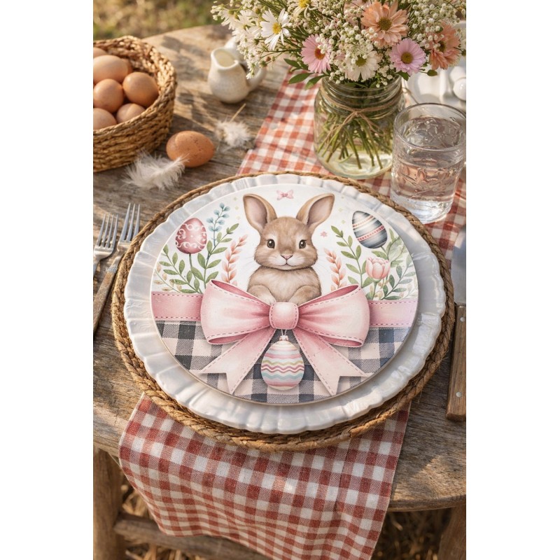 Clayre & Eef Sottopiatto Ø 33 cm Bianco Plastica