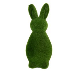 Clayre & Eef Image de décoration Lapin Ø 10x25 cm Vert Plastique