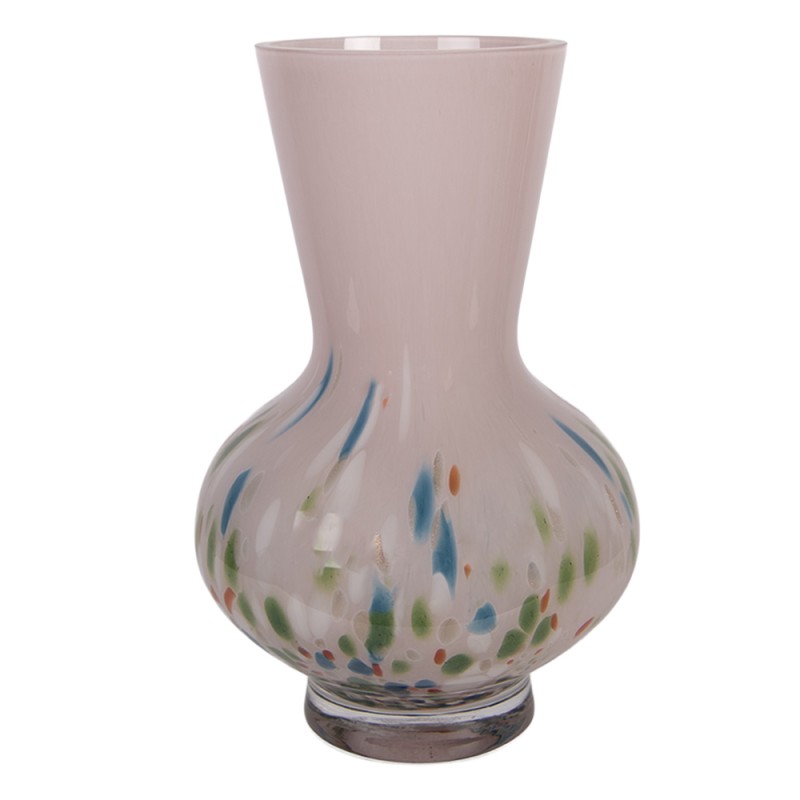 Clayre & Eef Vase Ø 10x23 cm Pink Glass