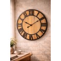 Clayre & Eef Wanduhr Ø 46x5 cm Braun MDF