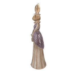 Clayre & Eef Image de décoration Lapin 15x13x48 cm Couleur or Plastique
