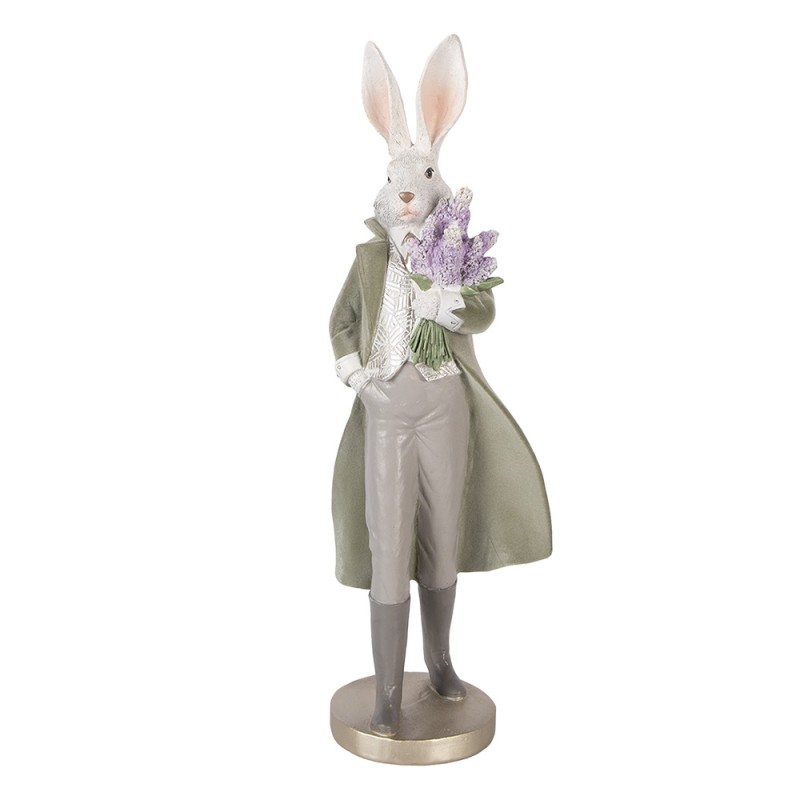 Clayre & Eef Dekorationsfigur Kaninchen 17x15x53 cm Weiß Kunststoff