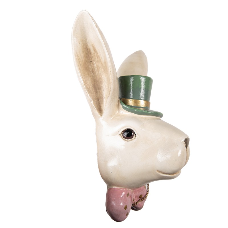 Clayre & Eef Image de décoration Lapin 17x11x25 cm Beige Plastique