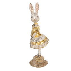 Clayre & Eef Statuetta decorativa Coniglio Ø 13x36 cm Beige Plastica