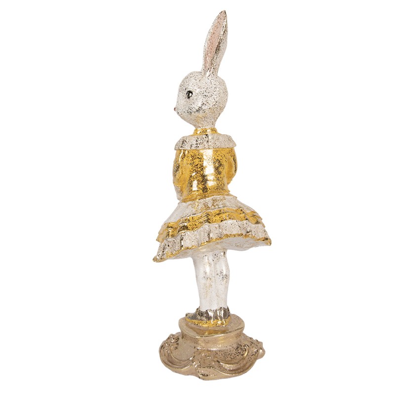 Clayre & Eef Dekorationsfigur Kaninchen Ø 13x36 cm Beige Kunststoff