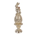 Clayre & Eef Dekorationsfigur Kaninchen Ø 8x28 cm Goldfarbig Kunststoff